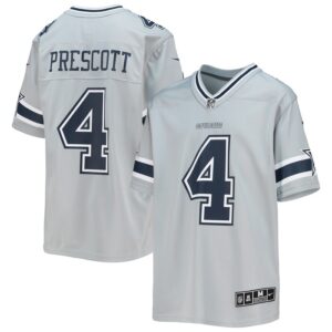 Dak Prescott Dallas Cowboys Youth Inverted Team Game Jersey - Silver