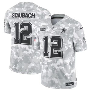 Dallas Cowboys #12 Roger Staubach Arctic Camo 2024 F.U.S.E. Salute to Service Limited Football Stitched Jersey