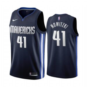 Dallas Mavericks Dirk Nowitzki Navy 2019-20 Statement Latest Jersey