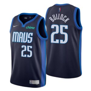 Dallas Mavericks Earned Edition #25 Reggie Bullock Navy Swingman Jersey