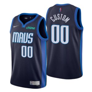 Dallas Mavericks Earned Edition Navy NO. 00 Custom Jersey Swingman