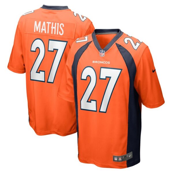 Damarri Mathis Denver Broncos Game Player Jersey - Orange