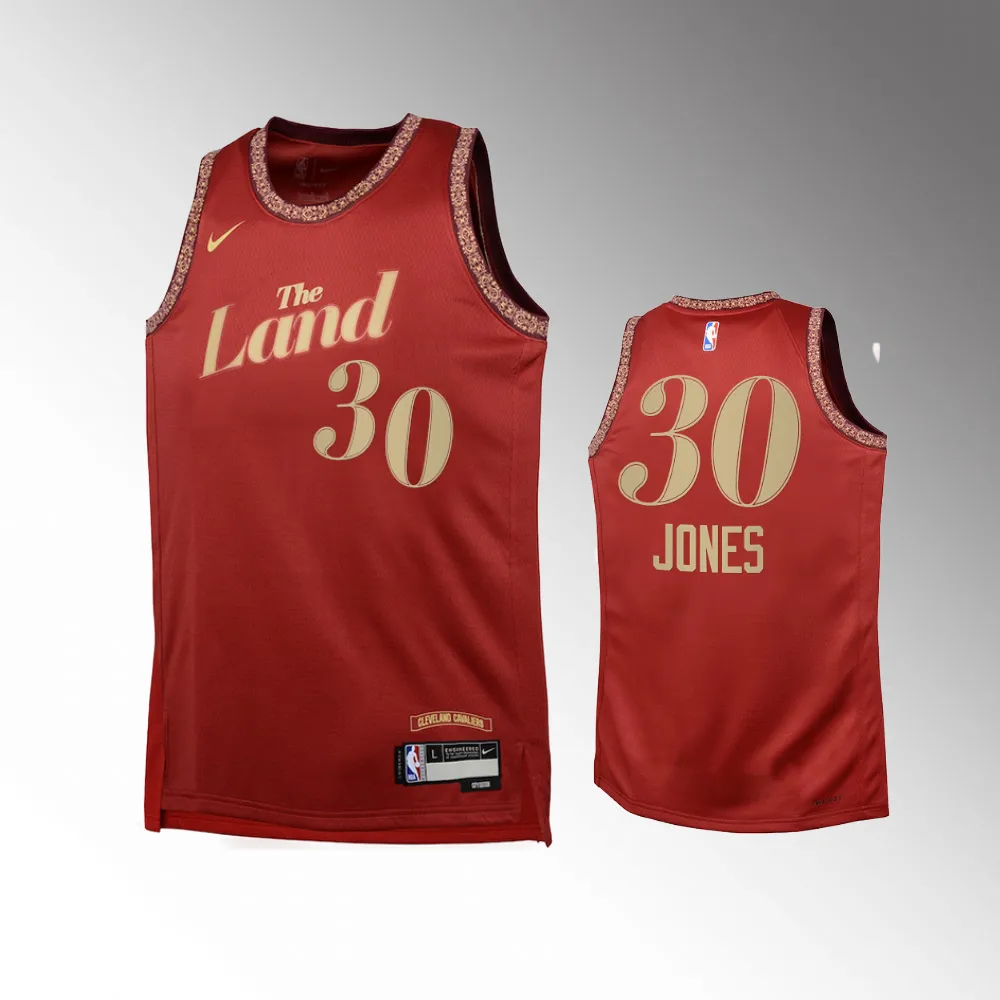 Damian Jones #30 Cleveland Cavaliers 2023-24 City Edition Red Swingman Youth Jersey