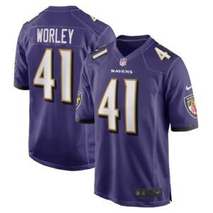 Daryl Worley Baltimore Ravens Game Player Jersey - Purple