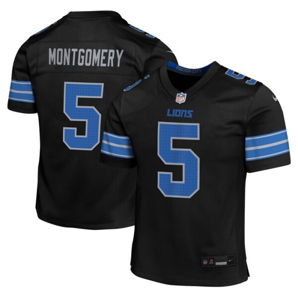 David Montgomery Detroit Lions Youth Alternate Player Game Jersey - Black