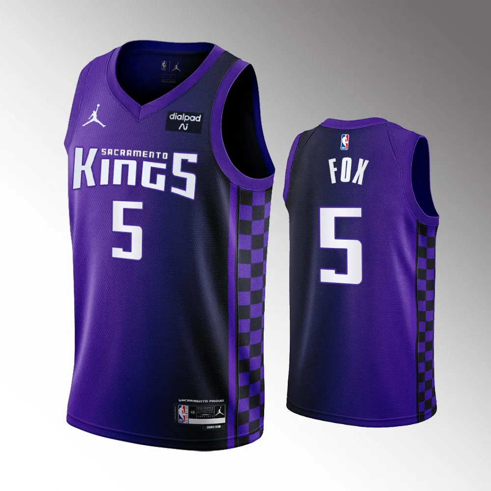 De'Aaron Fox #5 Swingman Sacramento Kings 2023-24 Statement Edition Jersey - Purple