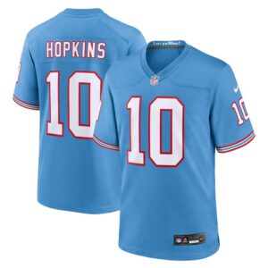 DeAndre Hopkins Tennessee Titans Oilers Throwback Player Game Jersey - Light Blue