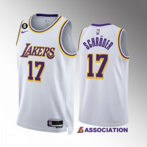 Dennis Schroder 2022-23 Los Angeles Lakers White #17 Association Edition Jersey Swingman