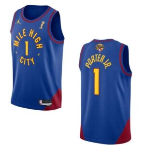 Denver Nuggets #1 Michael Porter Jr. Blue 2023 Finals Champions Statement Edition Stitched Jersey