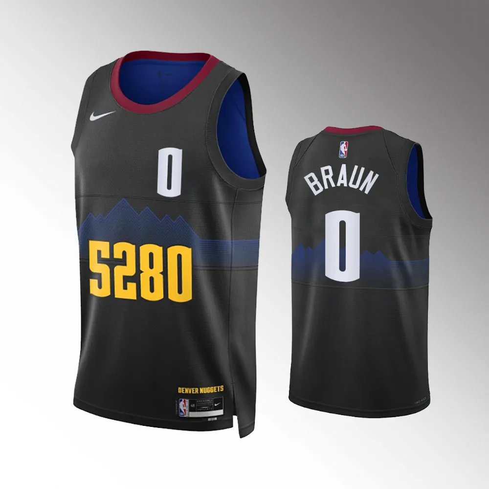 Denver Nuggets City Edition Black 2023-24 #0 Christian Braun Jersey