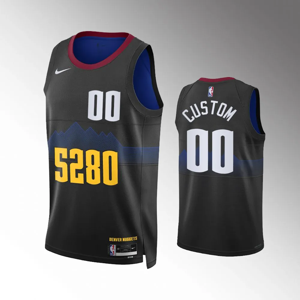 Denver Nuggets City Edition Black 2023-24 #00 Custom Jersey