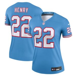 Derrick Henry Tennessee Titans Women Oilers Throwback Legend Jersey - Light Blue