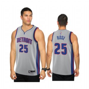 Derrick Rose Detroit Pistons sliver Statement 2020-21 Jersey