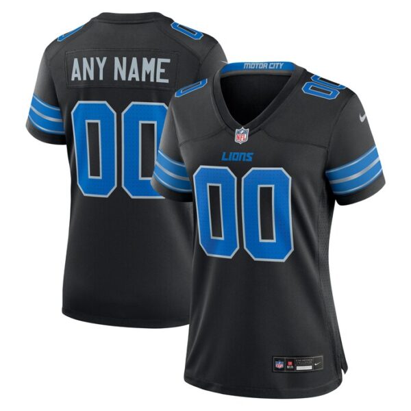 Detroit Lions Women Alternate Custom Game Jersey - Black