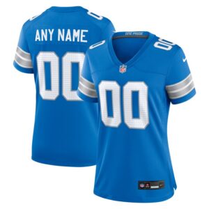 Detroit Lions Women Custom Game Jersey - Blue