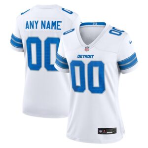 Detroit Lions Women Custom Game Jersey - White