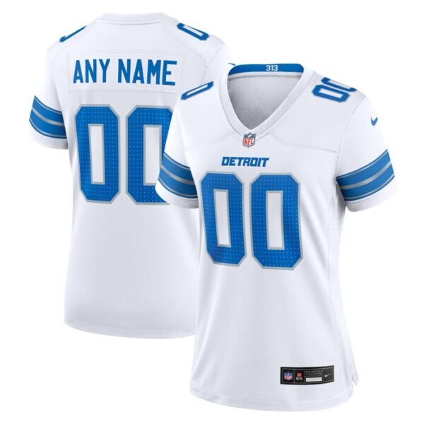 Detroit Lions Women Custom Game Jersey - White