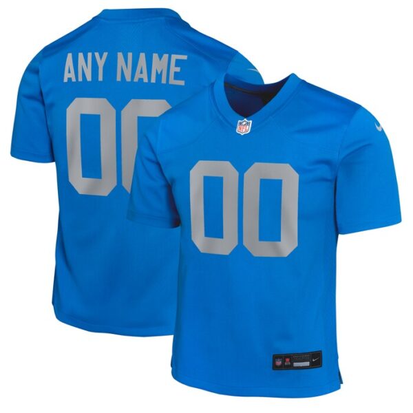 Detroit Lions Youth Alternate Custom Game Jersey - Blue