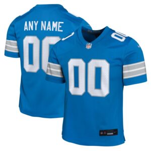 Detroit Lions Youth Custom Game Jersey - Blue