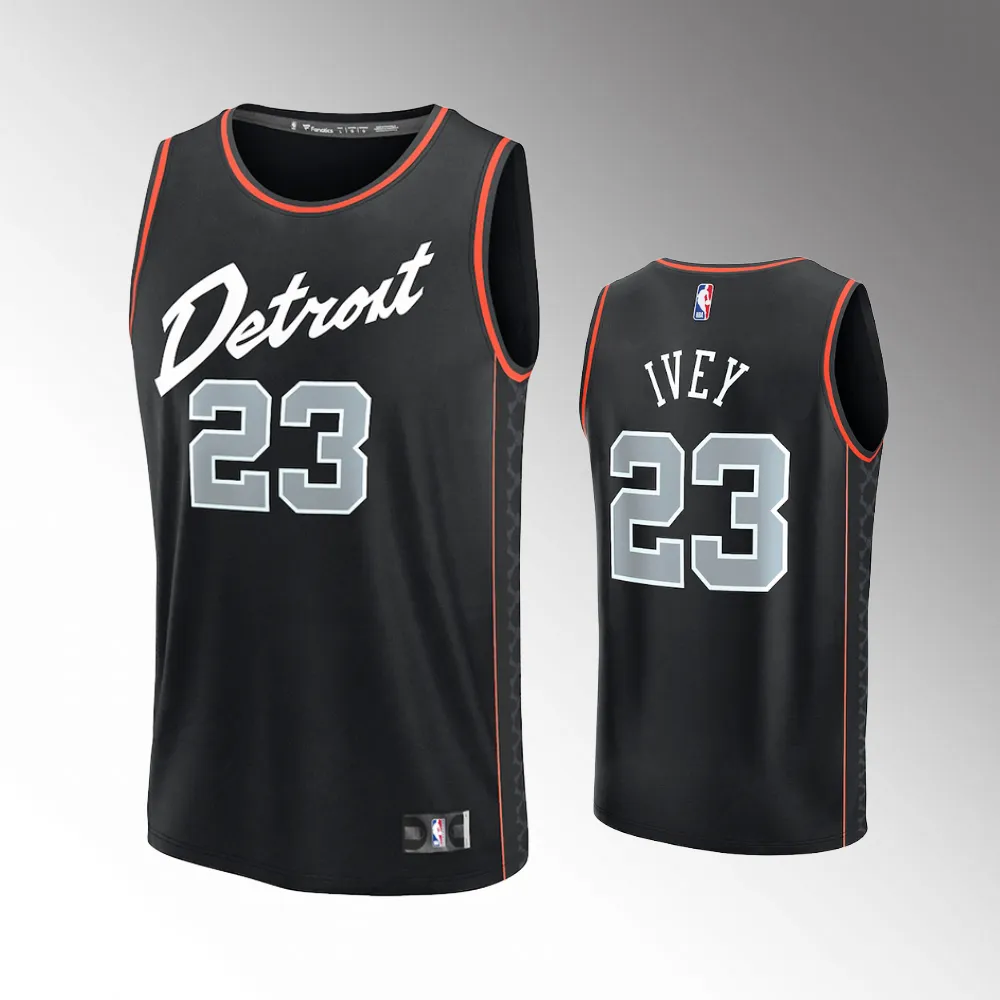 Detroit Pistons Jaden Ivey Black 2023-24 Fast Break #23 Jersey - City Edition