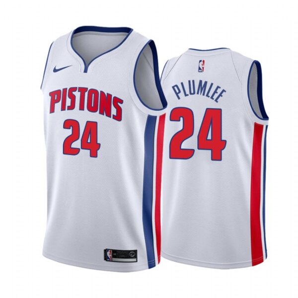 Detroit Pistons Mason Plumlee #24 White 2020-21 Association Jersey