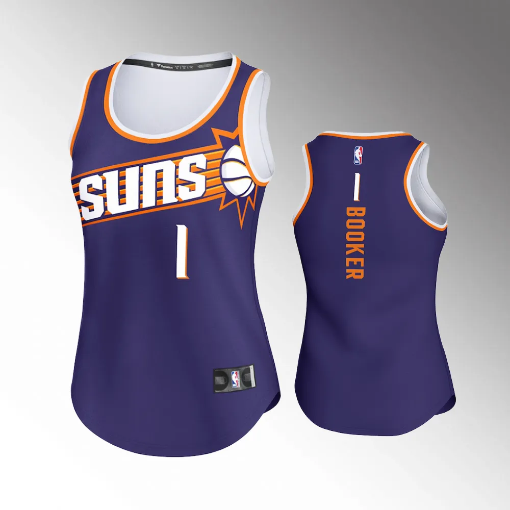 Devin Booker #1 Phoenix Suns 2023-24 Icon Edition Purple Fast Break Player Jersey