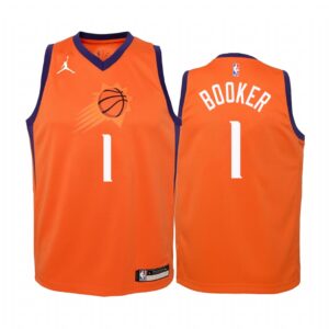 Devin Booker Phoenix Suns Youth Orange Statement Jersey Jumpman