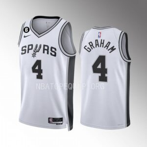 Devonte' Graham 2022-23 San Antonio Spurs White #4 Association Edition Jersey Swingman