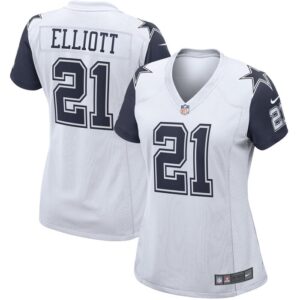 Ezekiel Elliott Dallas Cowboys Women Alternate Game Jersey - White