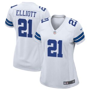 Ezekiel Elliott Dallas Cowboys Women Team Game Jersey - White