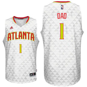 Father Day Gift-Atlanta Hawks #1 Dad Logo White Home Swingman Jersey