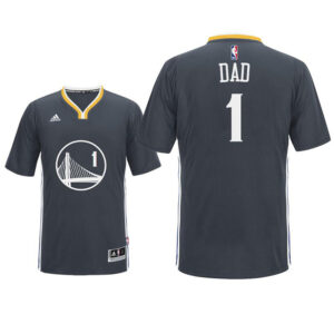 Father Day Gift-Golden State Warriors #1 Dad Logo Black Sleeved Swingman Jersey