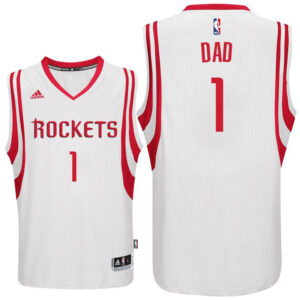 Father Day Gift-Houston Rockets #1 Dad Logo Home White Swingman Jersey