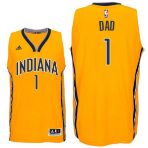 Father Day Gift-Indiana Pacers #1 Dad Logo Gold Alternate Swingman Jersey