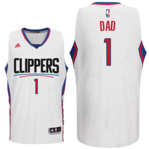 Father Day Gift-Los Angeles Clippers #1 Dad Logo White Home Swingman Jersey