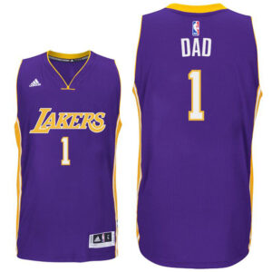 Father Day Gift-Los Angeles Lakers #1 Dad Logo Road Purple Swingman Jersey