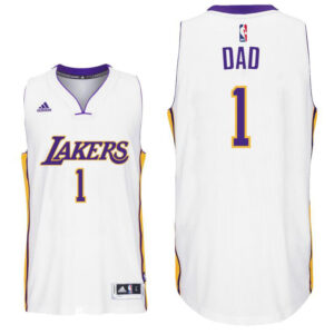 Father Day Gift-Los Angeles Lakers #1 Dad Logo White Alternate Swingman Jersey