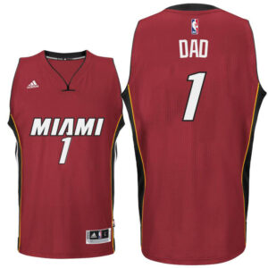 Father Day Gift-Miami Heat #1 Dad Logo Road Red Swingman Jersey