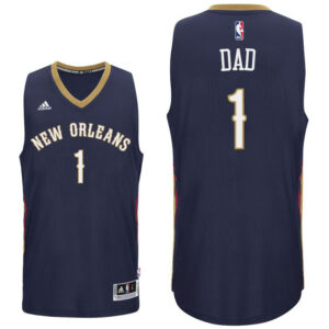 Father Day Gift-New Orleans Pelicans #1 Dad Logo Navy Road Swingman Jersey