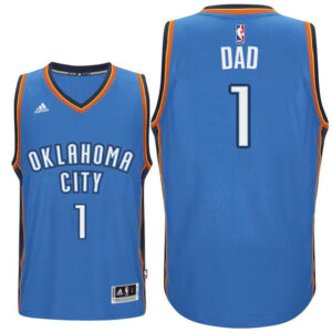 Father Day Gift-Oklahoma City Thunder #1 Dad Logo Road Blue Swingman Jersey