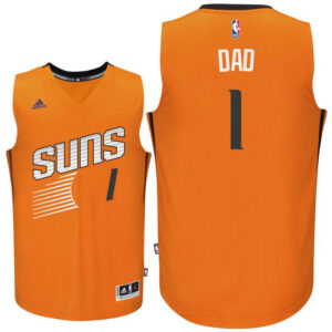 Father Day Gift-Phoenix Suns #1 Dad Logo Orange Alternate Swingman Jersey