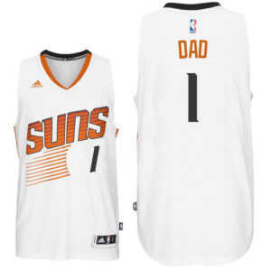 Father Day Gift-Phoenix Suns #1 Dad Logo White Home Swingman Jersey