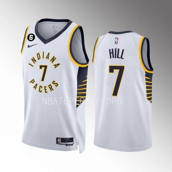 George Hill Indiana Pacers 2022-23 Association Edition White #7 Jersey Swingman