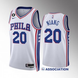 Georges Niang Philadelphia 76ers #20 White Jersey 2022-23 Association Edition Swingman