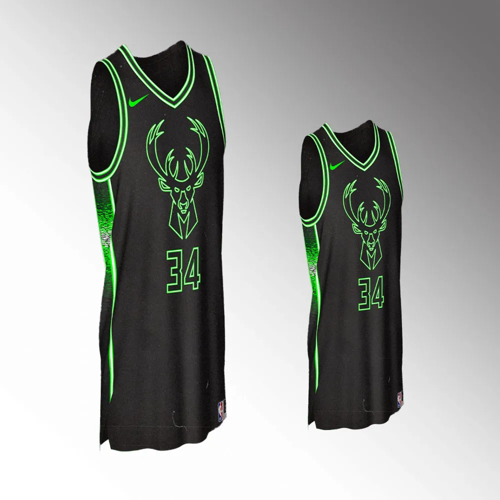 Giannis Antetokounmpo #34 Concept Series Milwaukee Bucks 2023-24 City Edition Jersey - Black