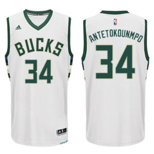 Giannis Antetokounmpo Milwaukee Bucks #34 2015-16 New Season Swingman Home White Jersey