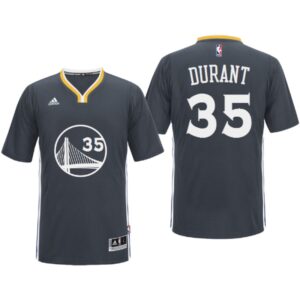 Golden State Warriors #35 Kevin Durant 2016 Alternate Black Sleeved Jersey