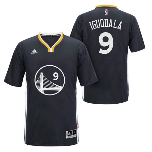 Golden State Warriors #9 Andre Iguodala 2014-15 New Swingman Black Jersey With Sleeves