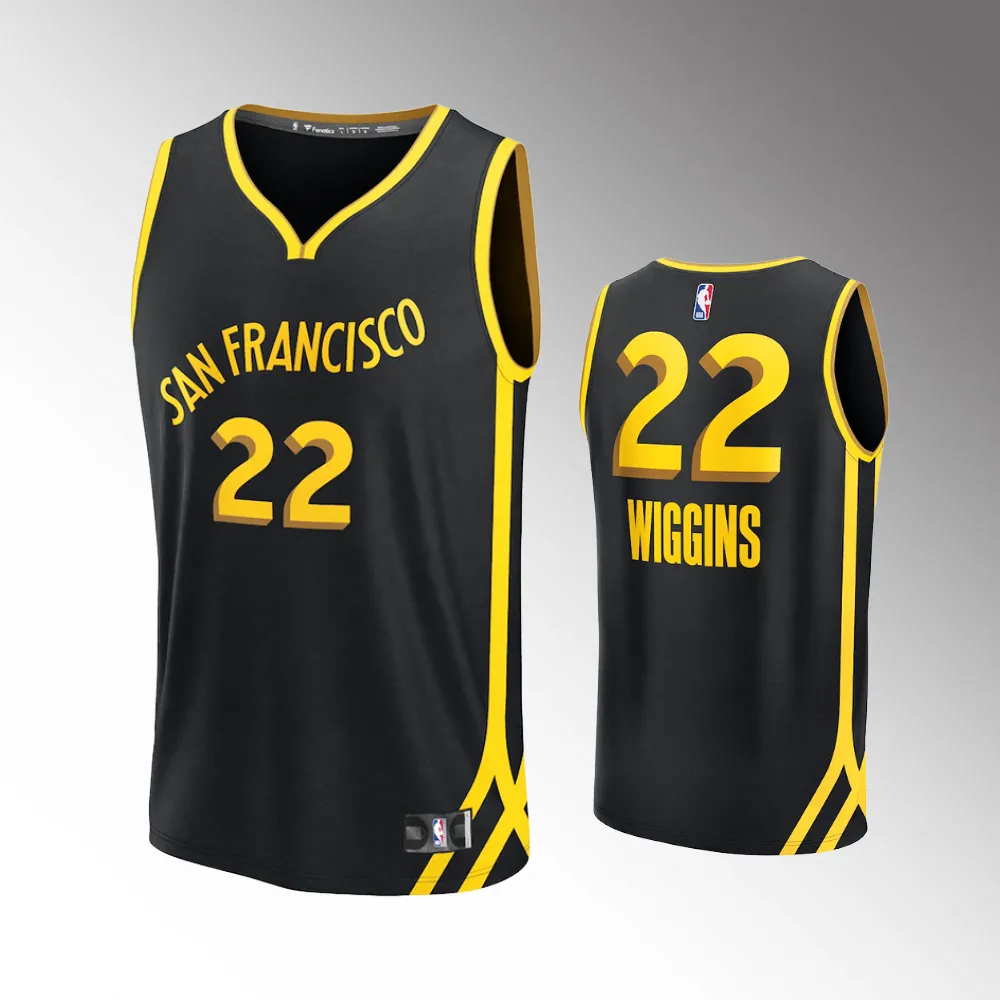 Golden State Warriors Andrew Wiggins Black 2023-24 Fast Break #22 Jersey - City Edition