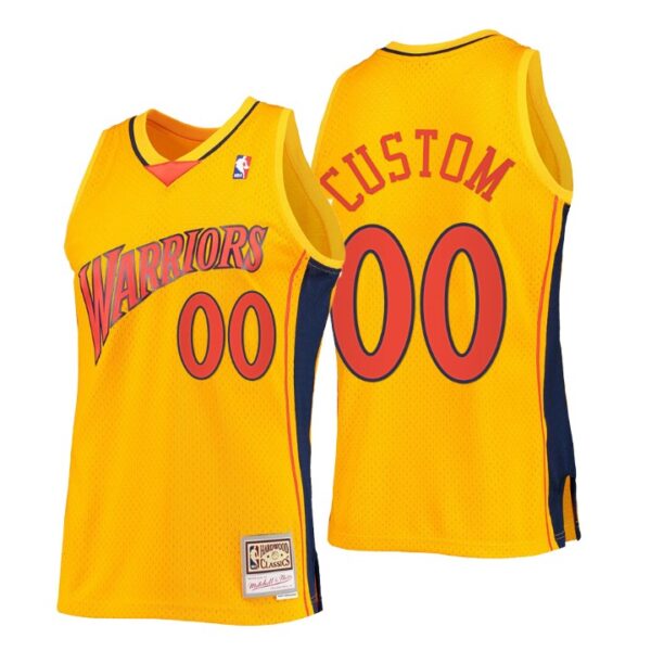 Golden State Warriors Custom #00 Mitchell & Ness Gold HWC Swingman Reload 2.0 Jersey